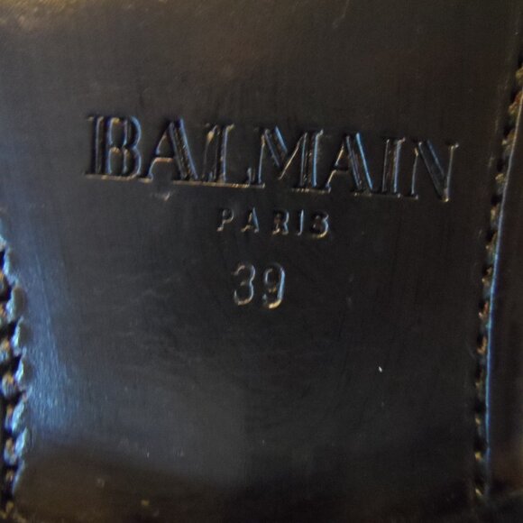 Balmain Black Calf Leather Quilted Ankle Boots w/Silver Cap Toe Size 39B - Picture 16 of 16
